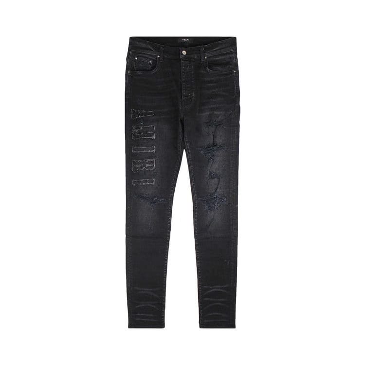 Amiri Denim Logo Appliqué Jean Aged Black