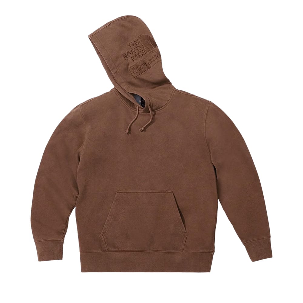 Supreme x The North Face Pigment Printed Hoodie Brown