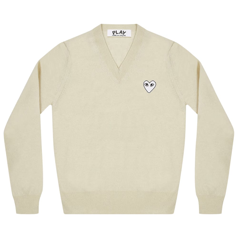 Comme des Garçons PLAY Heart Pullover Beige