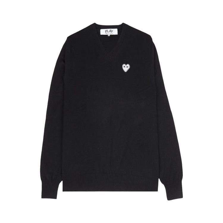 Comme des Garçons PLAY Heart V-Neck Sweater Black