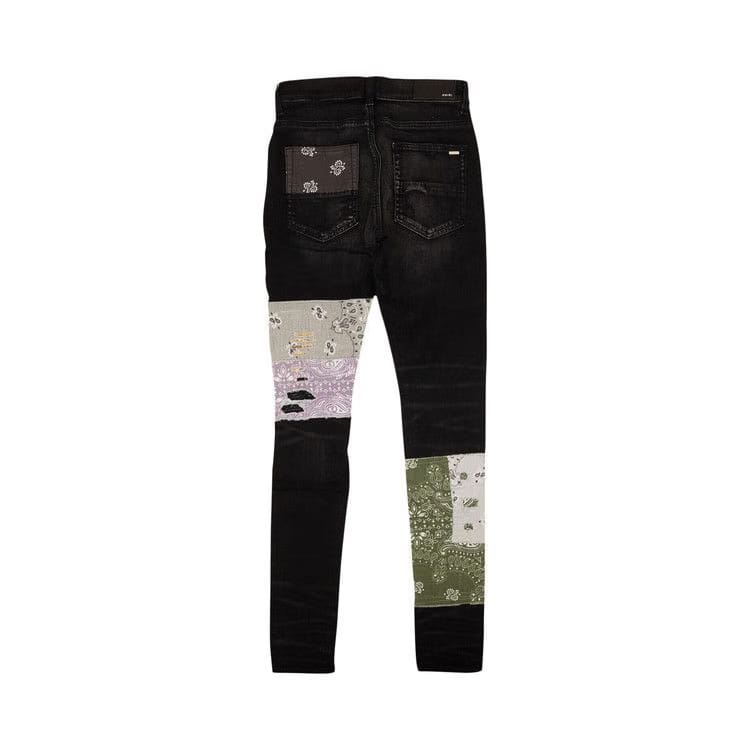 Amiri Bandana Art Patch Jeans Black