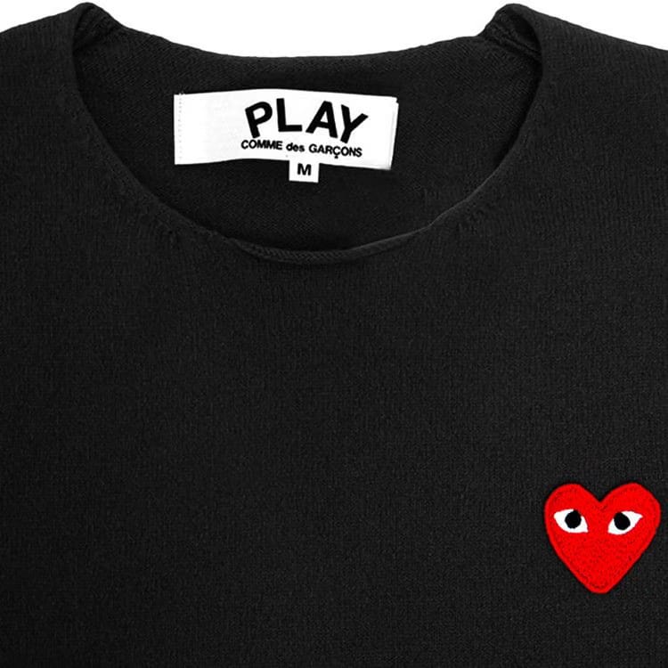 Comme des Garçons PLAY Red Heart Sweater Black