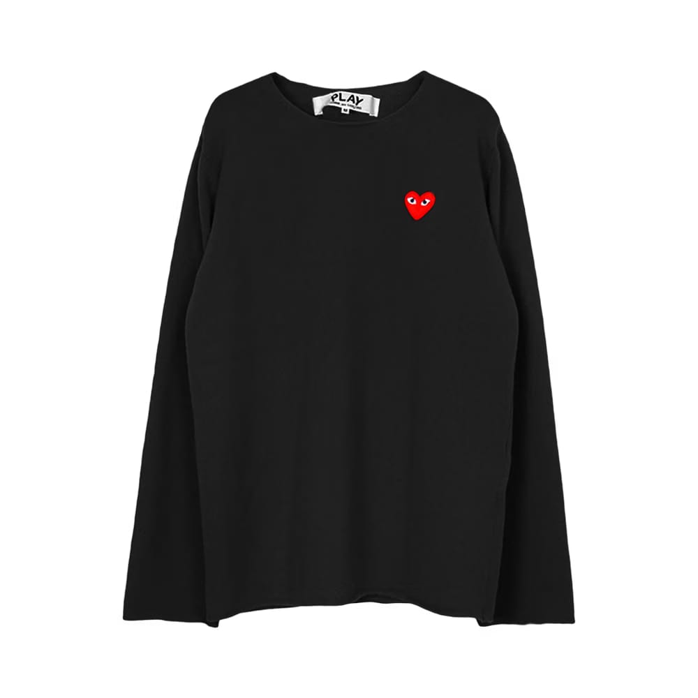 Comme des Garçons PLAY Red Heart Sweater Black