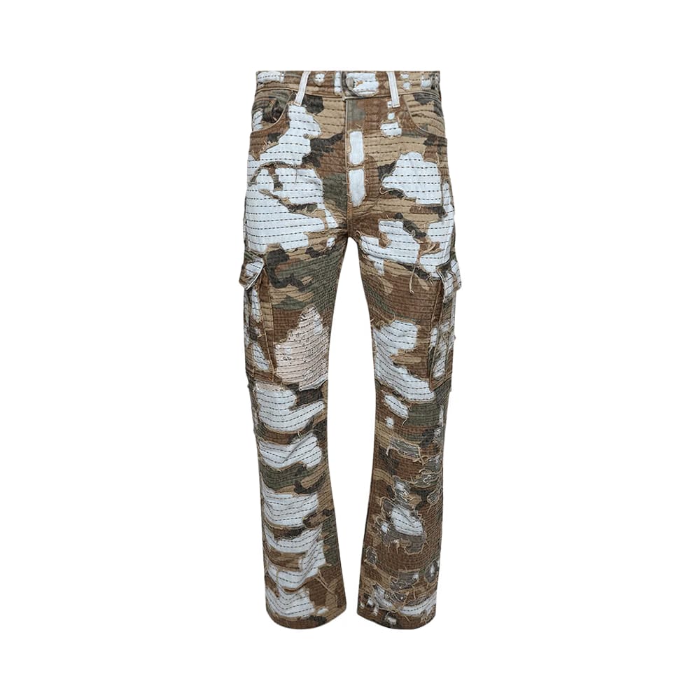 Amiri Camo Boro Repair Straight Jean Perfect Indigo