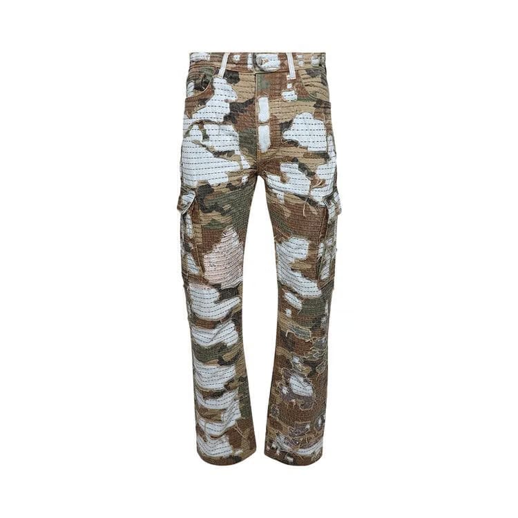 Amiri Camo Boro Repair Straight Jean Perfect Indigo