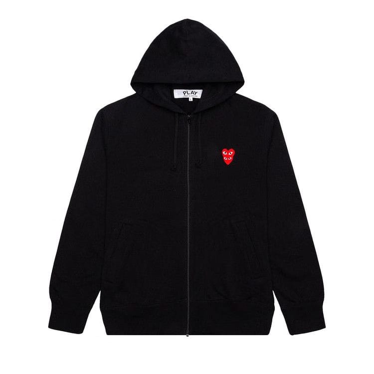Comme des Garçons PLAY Stacked Heart Hoodie Black
