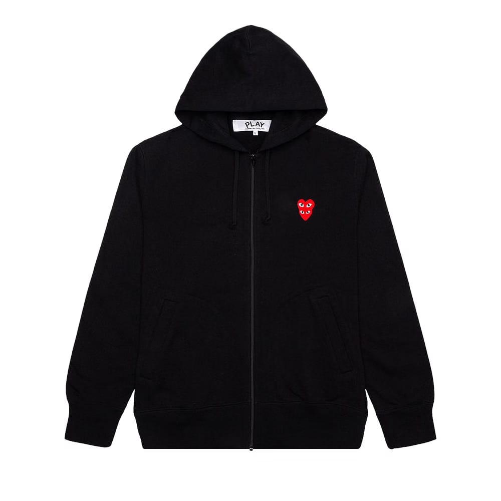 Comme des Garçons PLAY Stacked Heart Hoodie Black