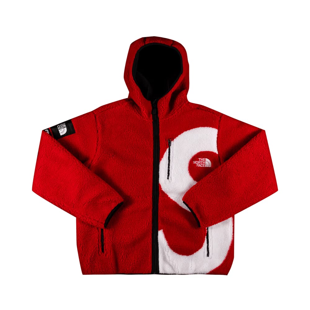 Supreme x The North Face S Logo Hooded Fleece Jacket Red