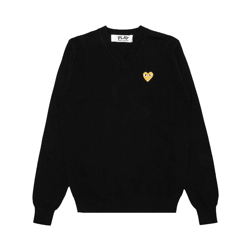 Comme des Garçons PLAY Gold Heart Sweater Black