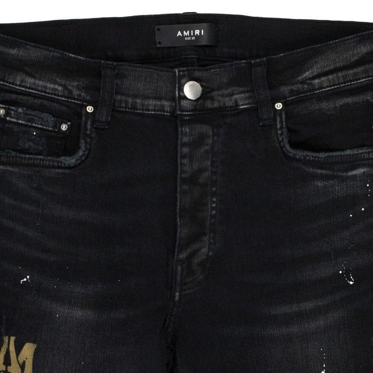 Amiri Stencil Jeans Aged Black