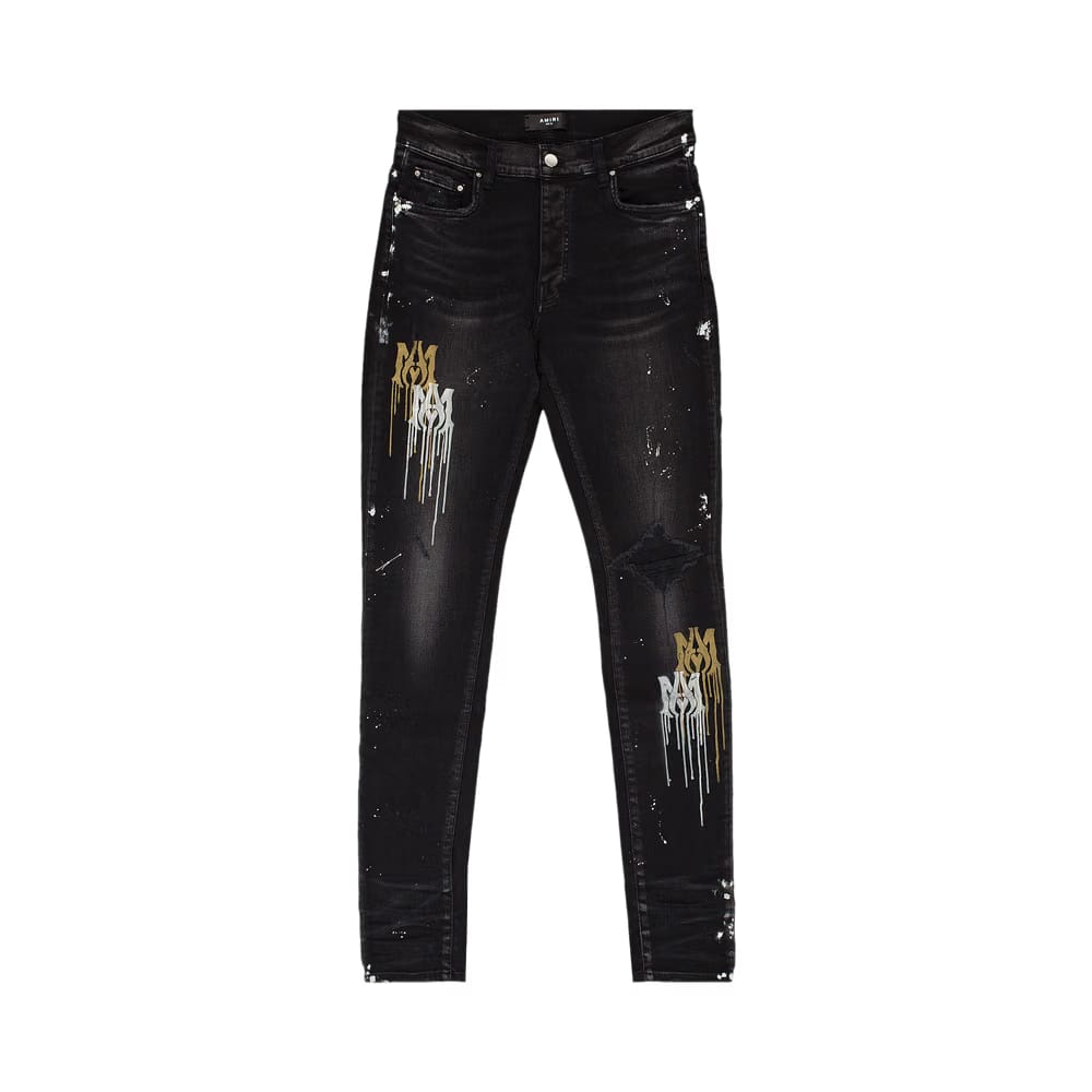 Amiri Stencil Jeans Aged Black