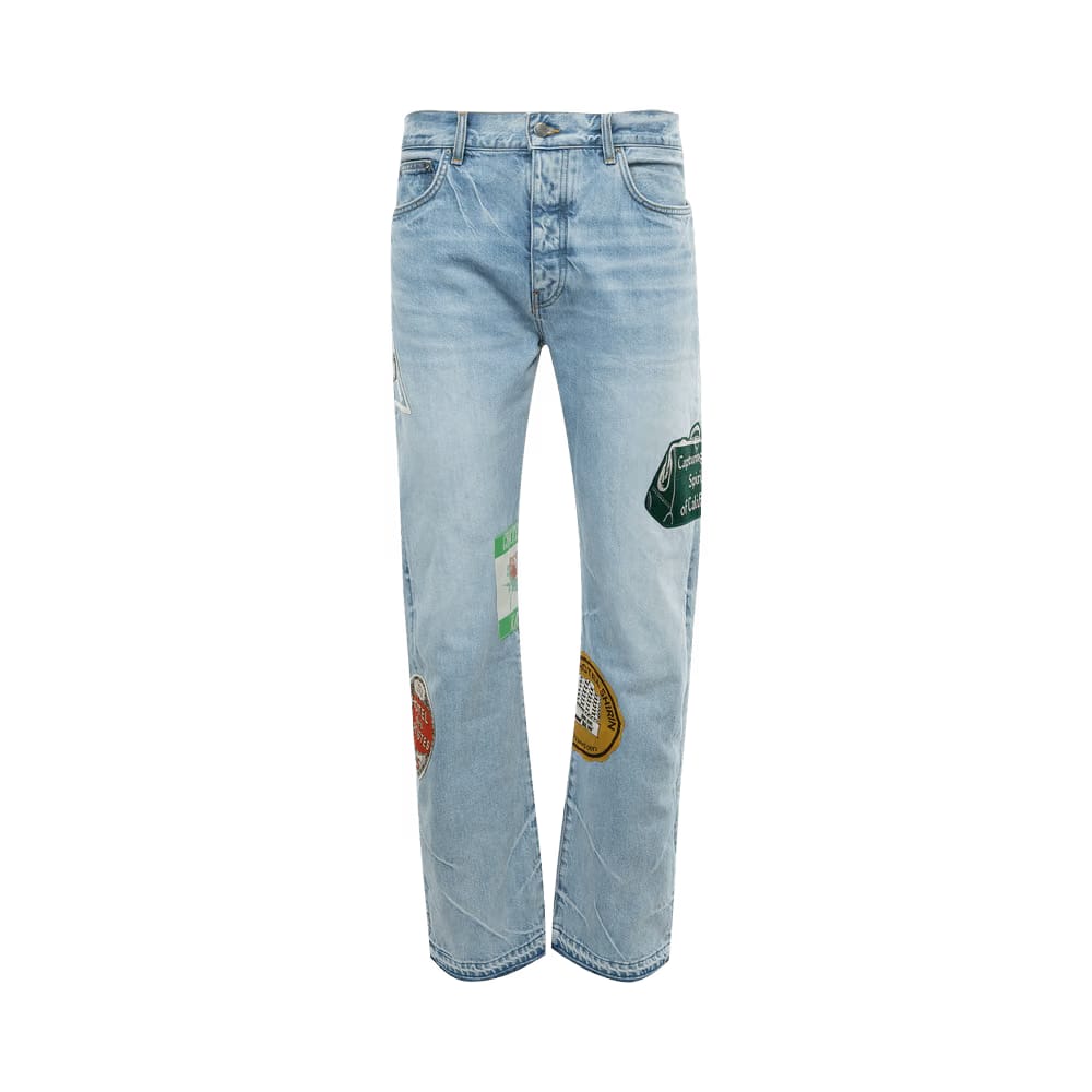 Amiri Travel Patch Straight Jean Perfect Indigo