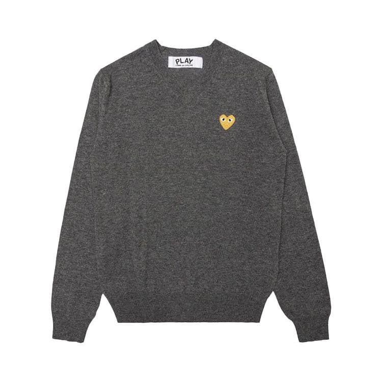 Comme des Garçons PLAY Gold Heart Sweater Grey