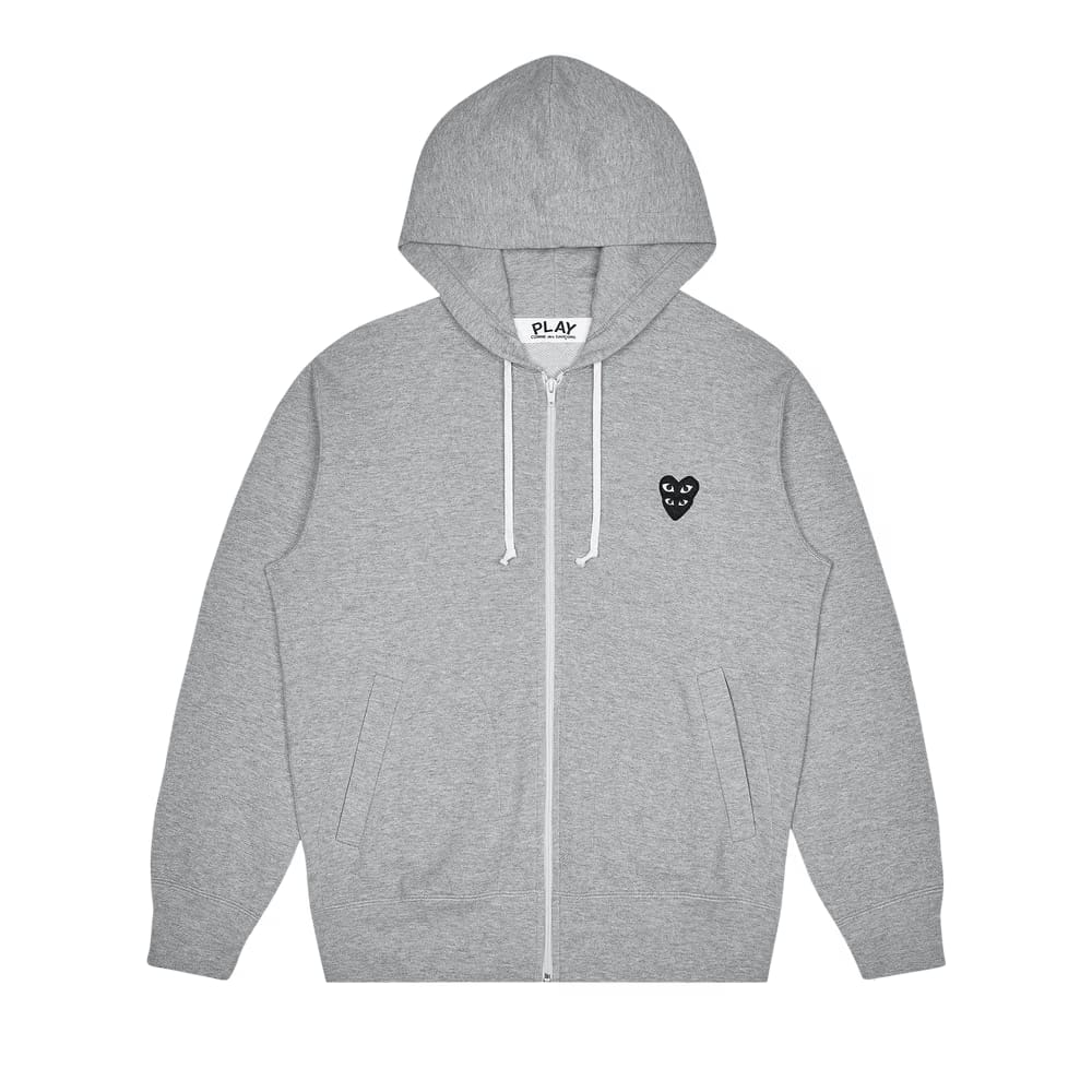 Comme des Garçons PLAY Stacked Heart Hoodie Grey