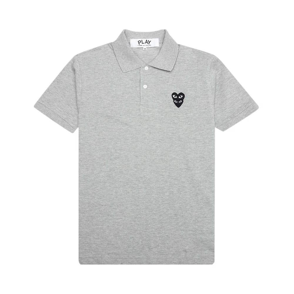 Comme des Garçons PLAY Stacked Heart Polo Shirt Grey/Black