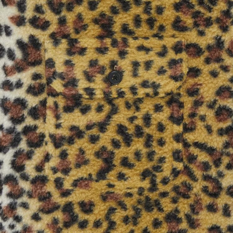 Supreme Fleece Zip Up Hooded Shirt Brown Leopard