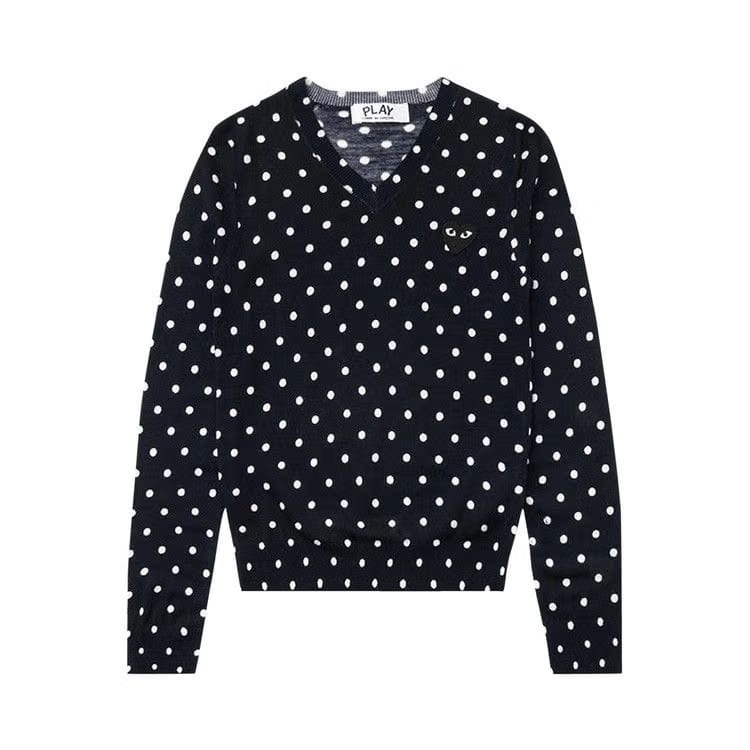 Comme des Garçons PLAY Polka Dot Sweater Navy