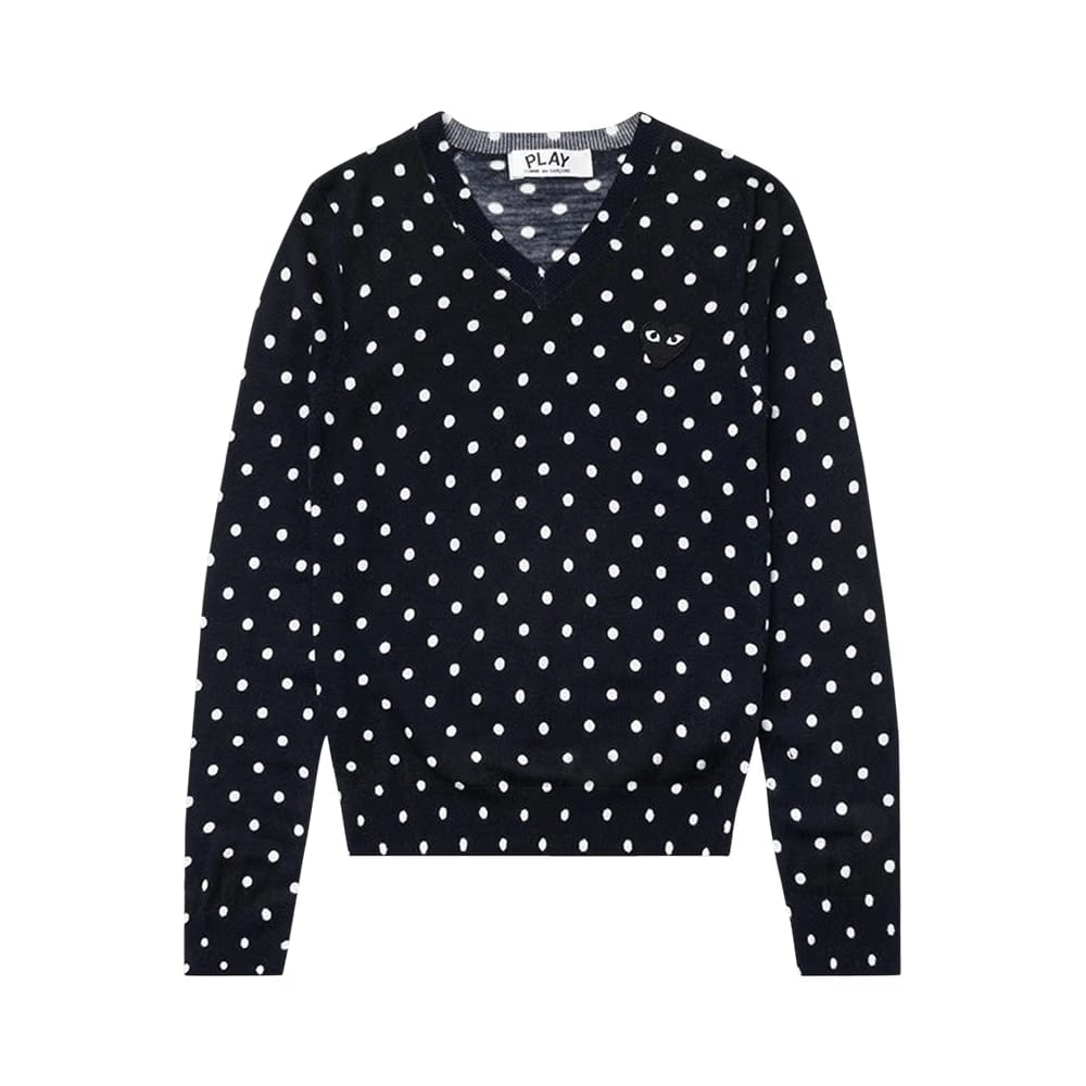 Comme des Garçons PLAY Polka Dot Sweater Navy