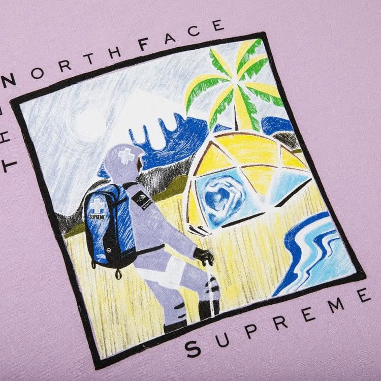 Supreme x The North Face Sketch Shorts-Sleeve Top Light Purple