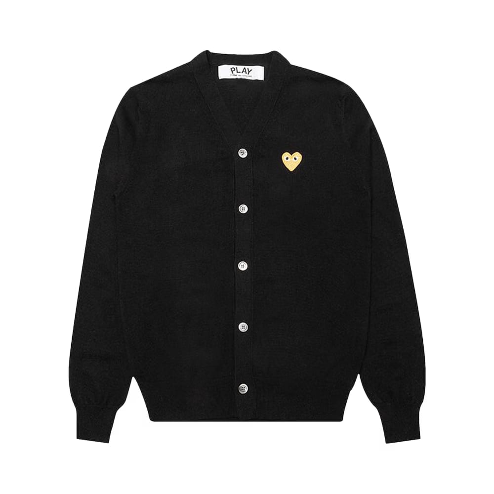 Comme des Garçons PLAY Gold Heart Cardigan Black