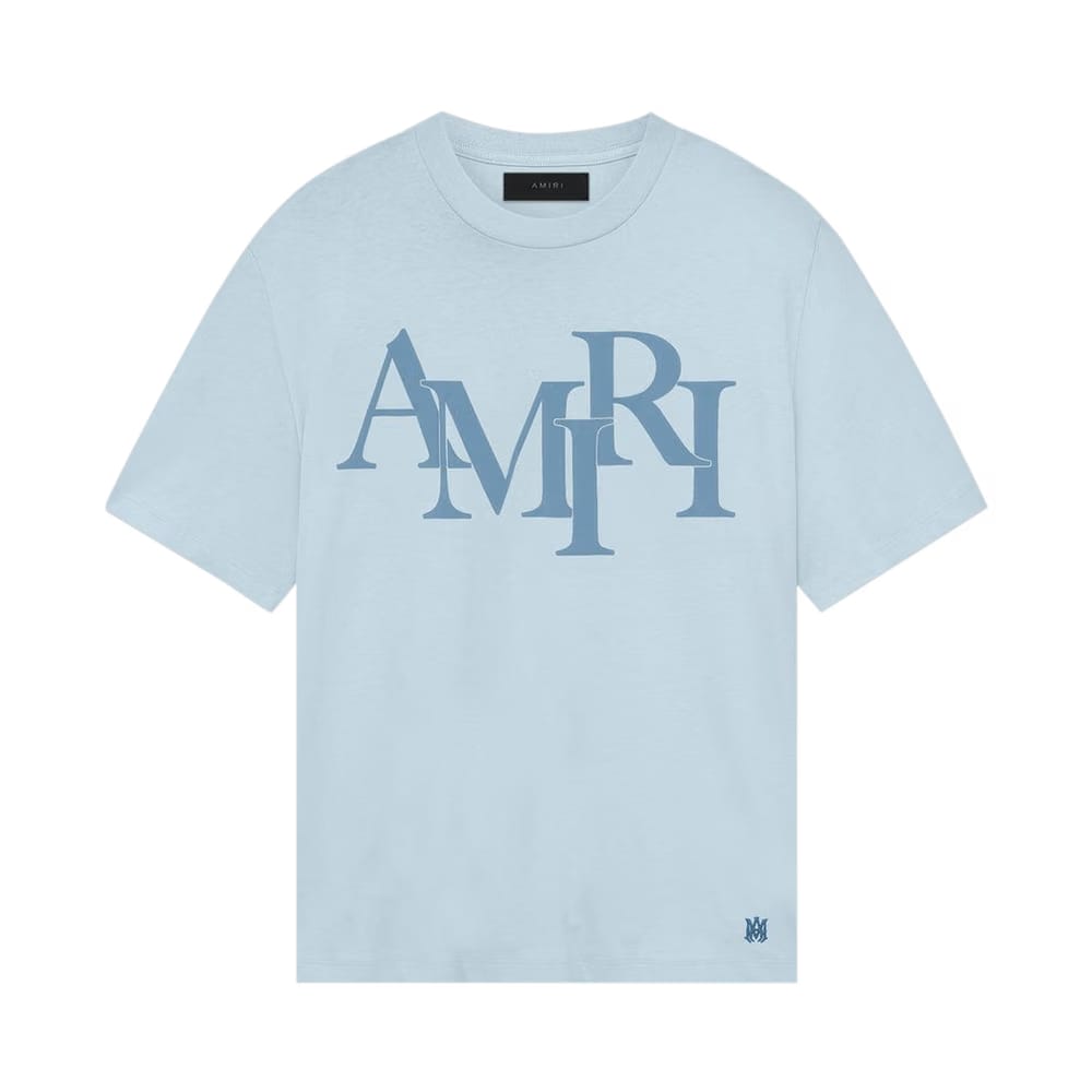 Amiri Staggered T-Shirt Cerulean