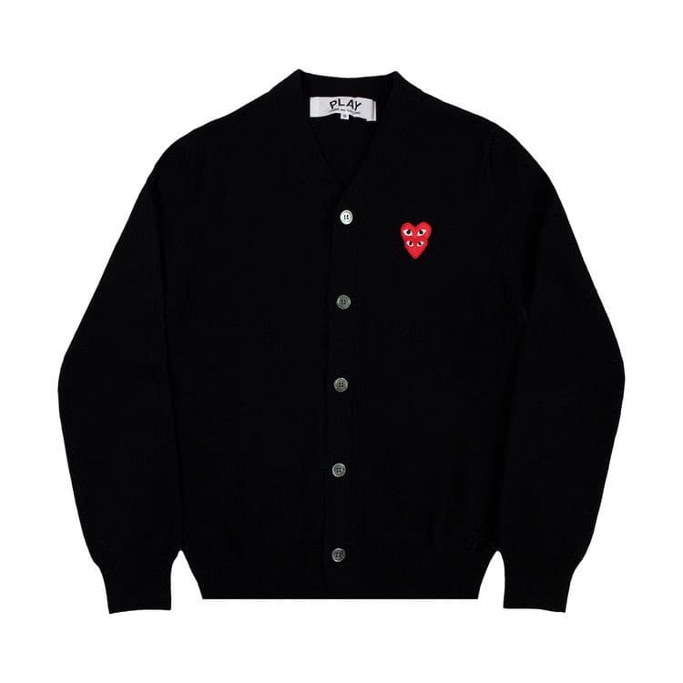 Comme des Garçons PLAY Heart Logo Cardigan Black