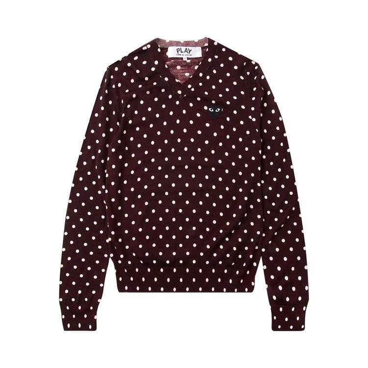 Comme des Garçons PLAY V-Neck Sweater Red