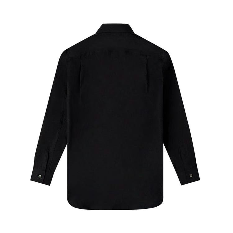 Comme des Garçons Long-Sleeve Woven Button Down Shirt With Red Heart Black