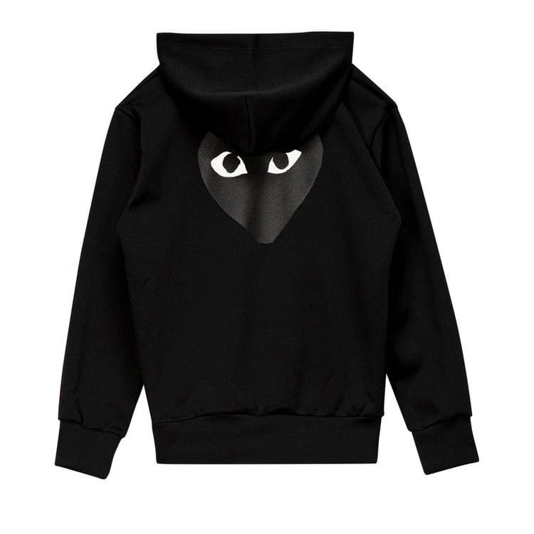Comme des Garçons PLAY Big Heart Zip Up Sweatshirt Black