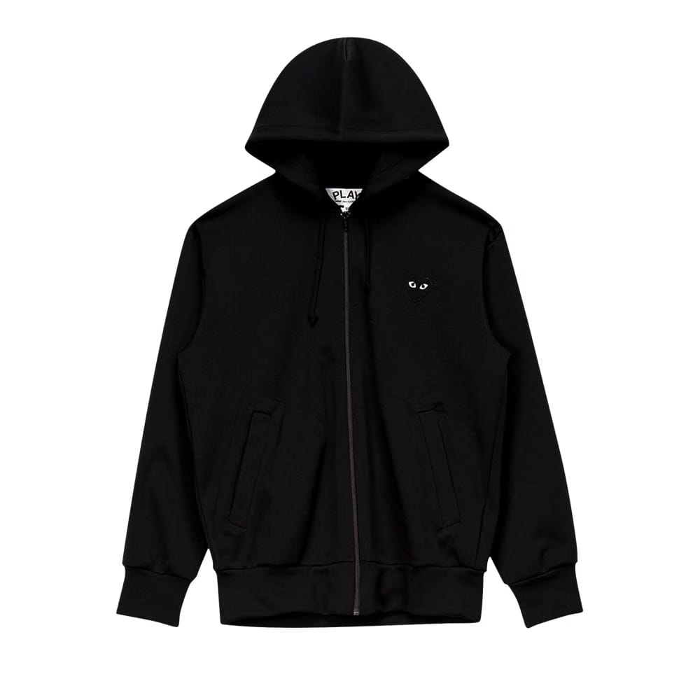 Comme des Garçons PLAY Big Heart Zip Up Sweatshirt Black