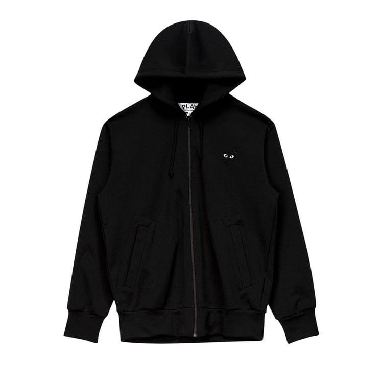 Comme des Garçons PLAY Big Heart Zip Up Sweatshirt Black