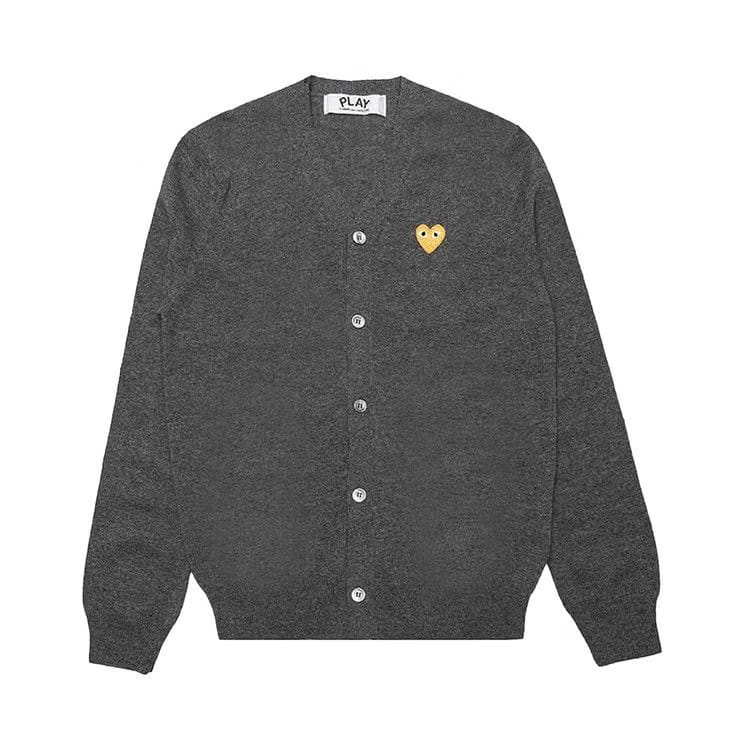 Comme des Garçons PLAY Gold Heart Cardigan Grey