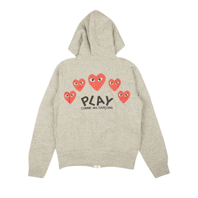 Comme des Garçons PLAY Multi Heart Hoodie Grey
