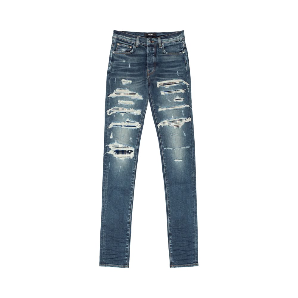 Amiri Plaid Thrasher Skinny Jean Deep Classic