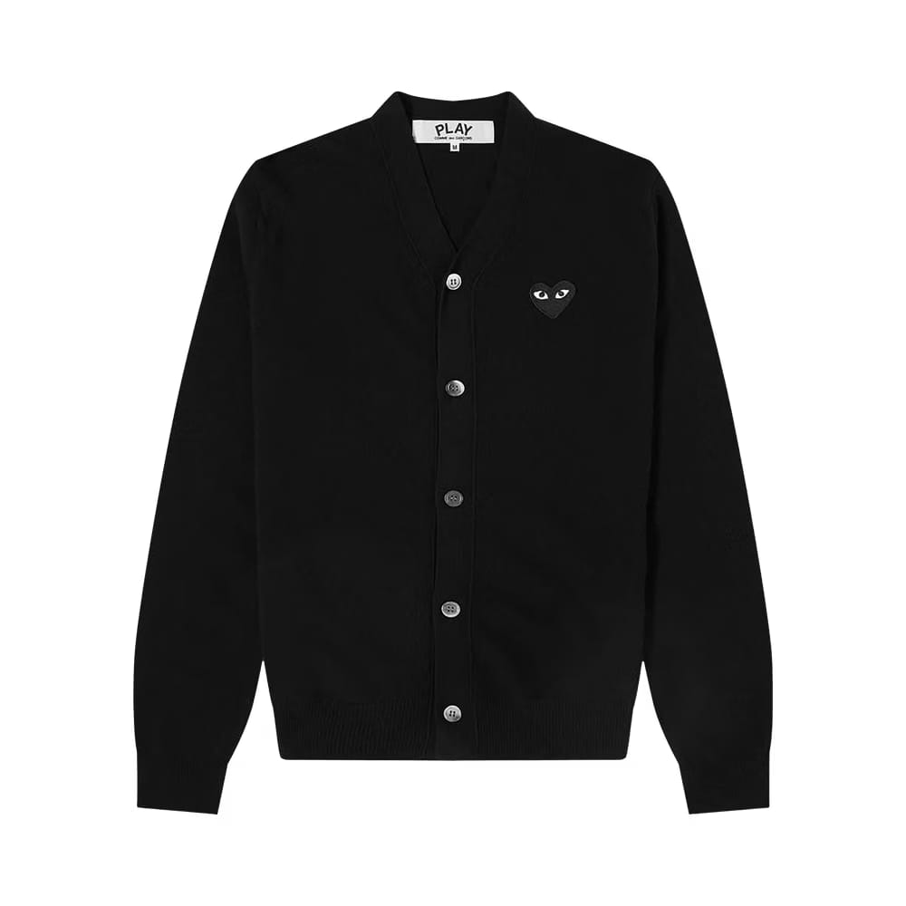 Comme des Garçons PLAY Heart Patch V-Neck Cardigan Black