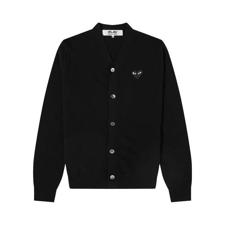 Comme des Garçons PLAY Heart Patch V-Neck Cardigan Black