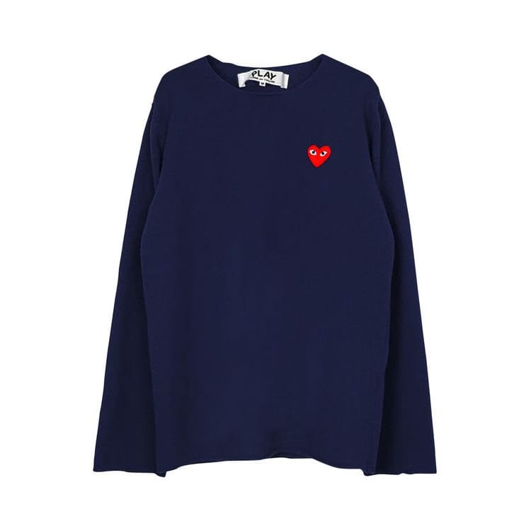 Comme des Garçons PLAY V-Neck Pullover Sweater Navy
