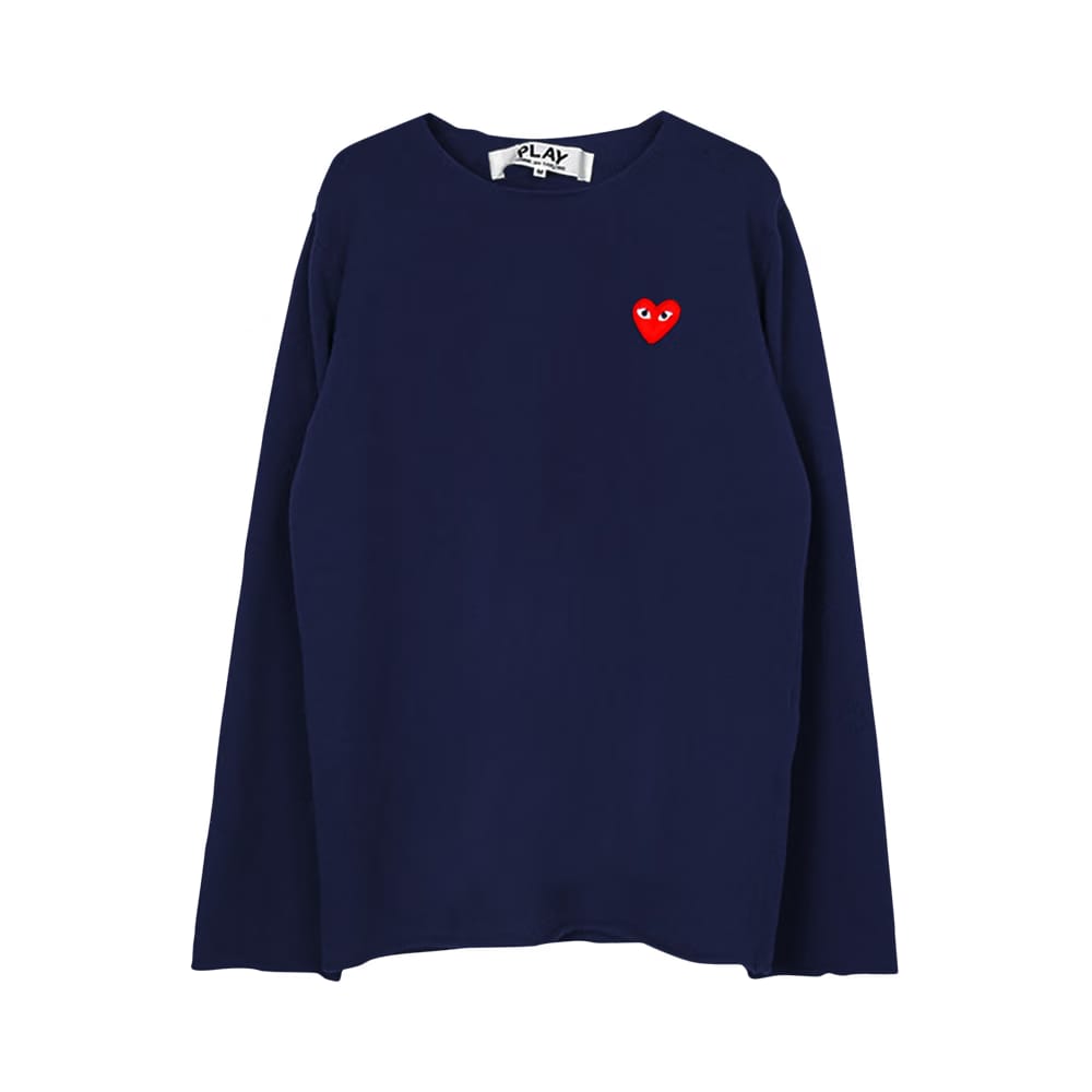 Comme des Garçons PLAY V-Neck Pullover Sweater Navy