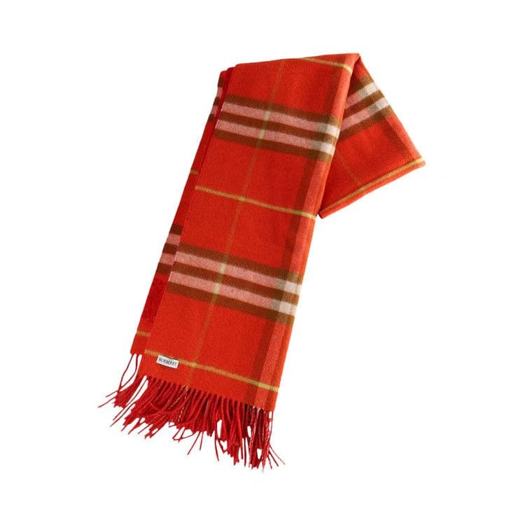 Burberry Solid To Gc Scarf Tomato Red