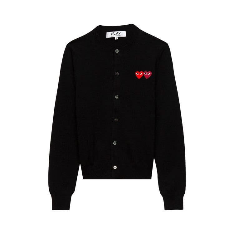 Comme des Garçons PLAY Double Heart Cardigan Black