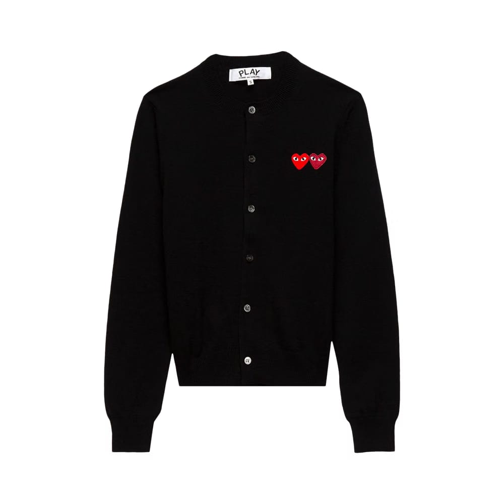 Comme des Garçons PLAY Double Heart Cardigan Black