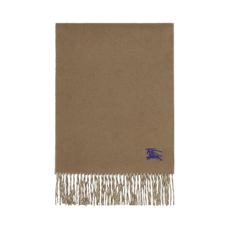 Burberry Embroidered Knight Solid Scarf Vole Brown/Smoke Grey
