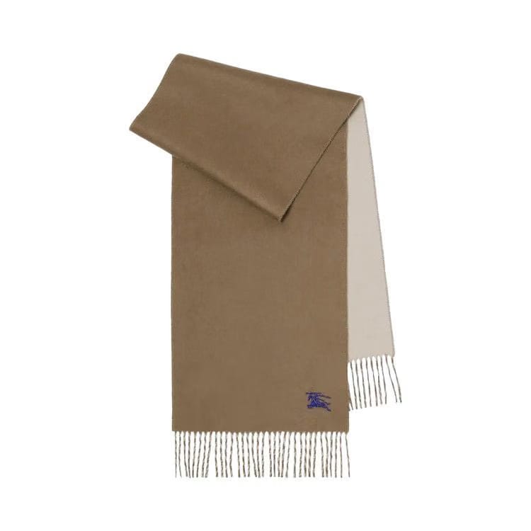 Burberry Embroidered Knight Solid Scarf Vole Brown/Smoke Grey