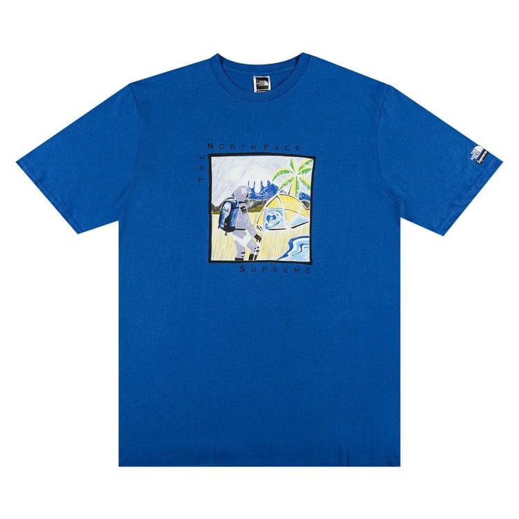 Supreme x The North Face Sketch Shorts-Sleeve Top Blue