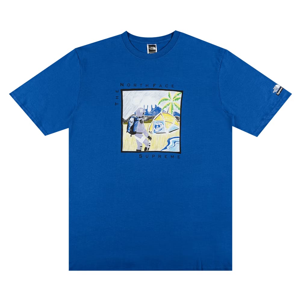 Supreme x The North Face Sketch Shorts-Sleeve Top Blue