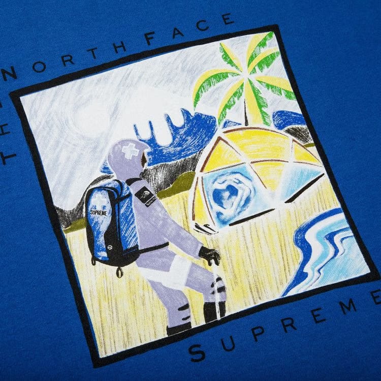 Supreme x The North Face Sketch Shorts-Sleeve Top Blue