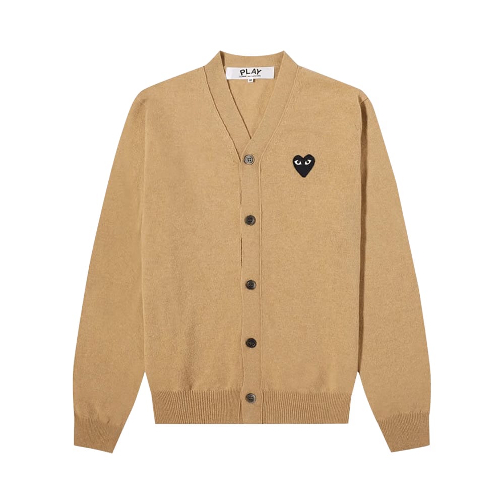 Comme des Garçons PLAY Heart Wool Cardigan Beige