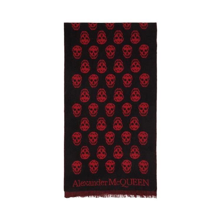 Alexander McQueen Reversible Skull Scarf Black/Red