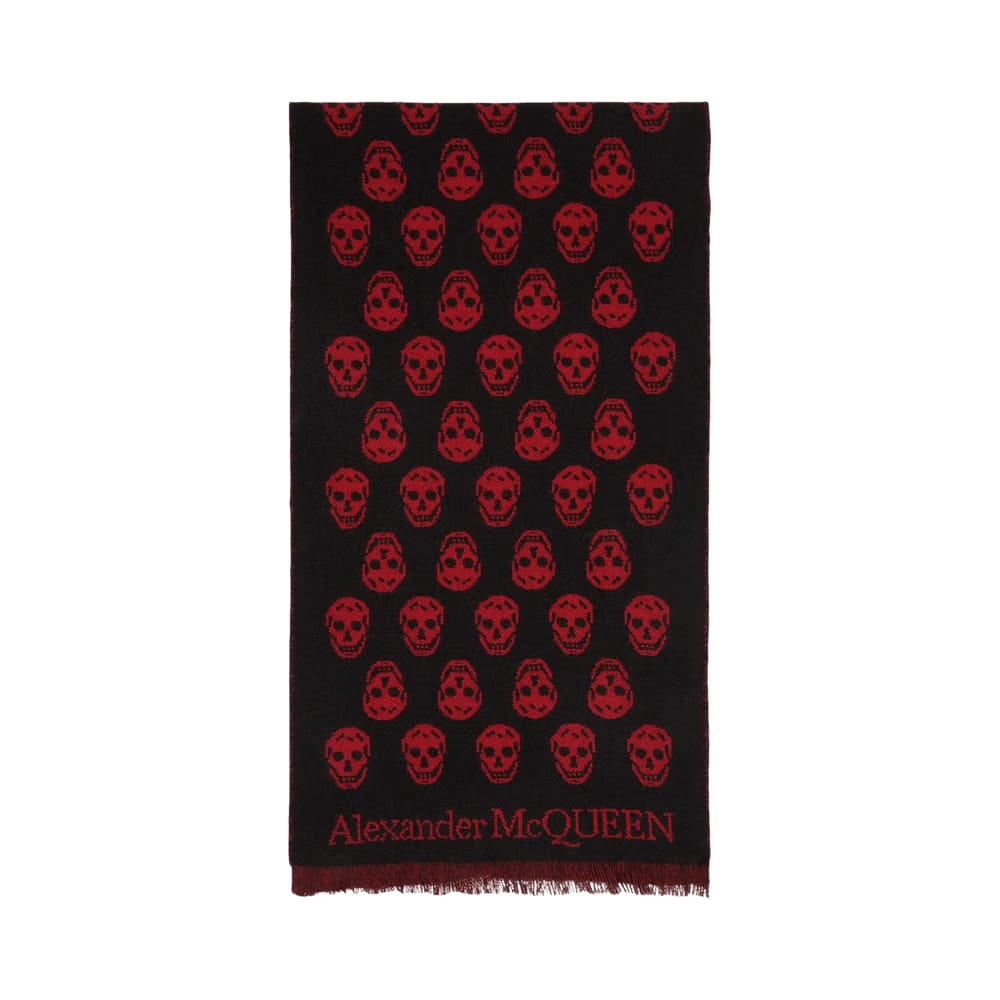Alexander McQueen Reversible Skull Scarf Black/Red