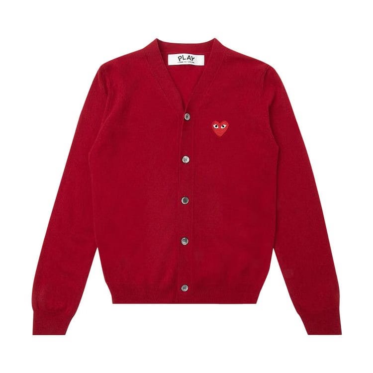 Comme des Garçons PLAY Knit Cardigan Red Heart Red